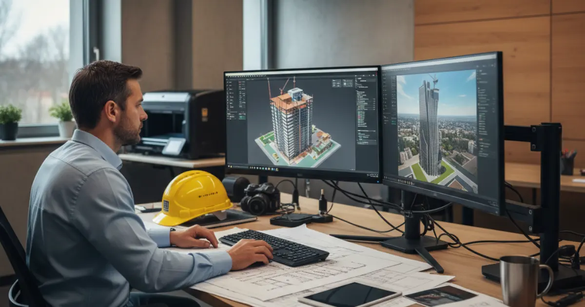 Ingeniero desarrollando proyecto BIM 3D y cálculos estructurales en Monterrey